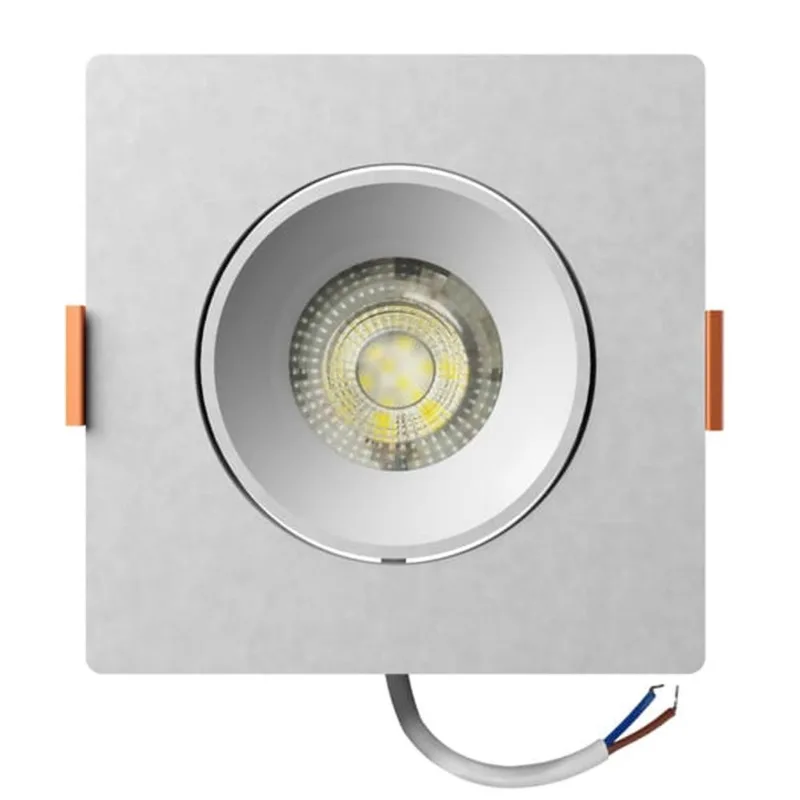 Spot LED de Embutir Easy Decor Quadrado Branco 7W Bivolt Bronzearte Spot Led Easy Decor Embutir Quadrado Branco 7W 630 Lúmens Luz Branca