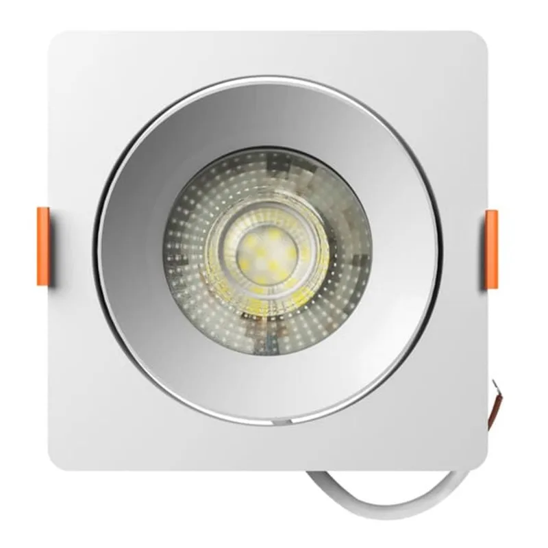 Spot LED de Embutir Easy Decor Quadrado Branco 12W Bivolt Bronzearte Spot Led Easy Decor Embutir Quadrado Branco 12W 960 Lúmens Luz Neutra