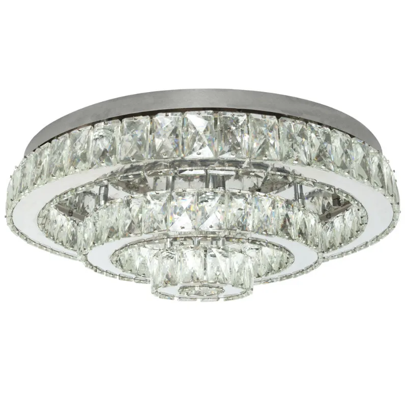 Plafon Tokyo Triplo Redondo Led 53W4K Cromo Bivolt Dourado Perfiline Bronzearte