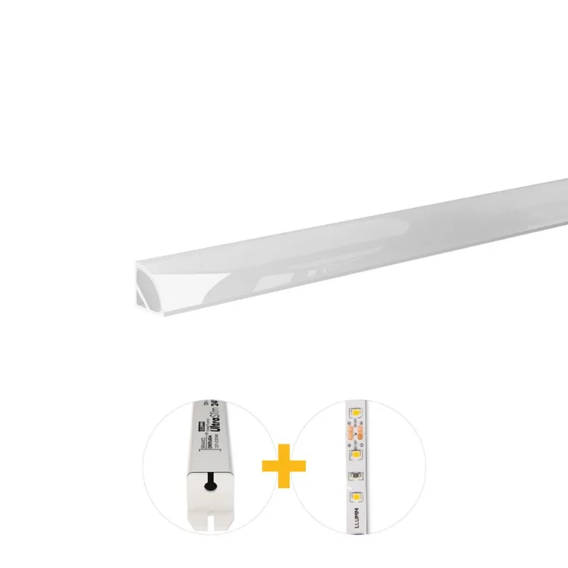 Kit Perfil De Sobrepor 14W/M 4K 1M 16X16Mm 12V Branco Llumm Bronzearte