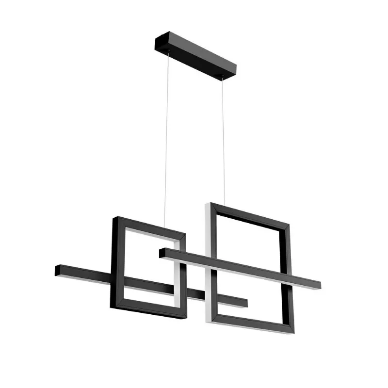 Pendente Forms Led 60W 3K 815X70X300Mm Bivolt Preto Perfiline Bronzearte