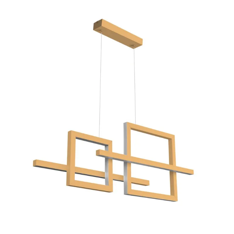 Pendente Forms Led 60W 3K 815X70X300Mm Bivolt Dourado Perfiline Bronzearte