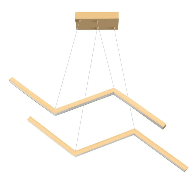 Pendente LED Perfiline Way 35W 3000K 83cm Bivolt Dourado Bronzearte Pendente Way Led 35W 3K 830X80X160Mm Bivolt Dourado Perfiline Bronzearte