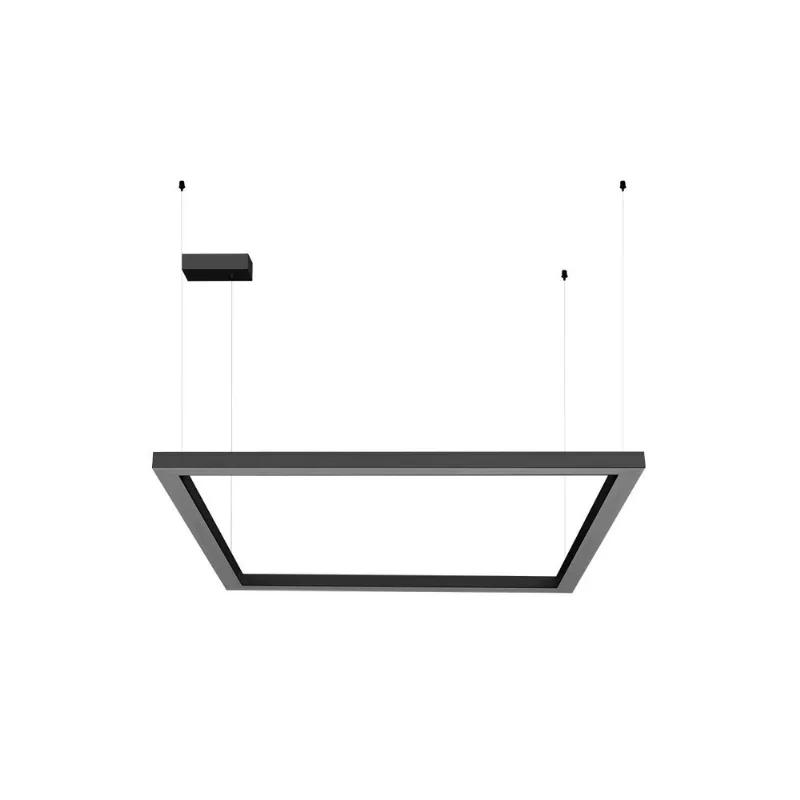 Luminária Híbrida Plus Quadrado 96W 4K 800X800Mm Bivolt Preto Perfiline Bronzearte