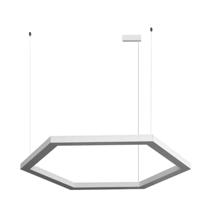 Luminária Híbrida Plus Hexagonal 72W 4K 800Mm Bivolt Branco Perfiline Bronzearte