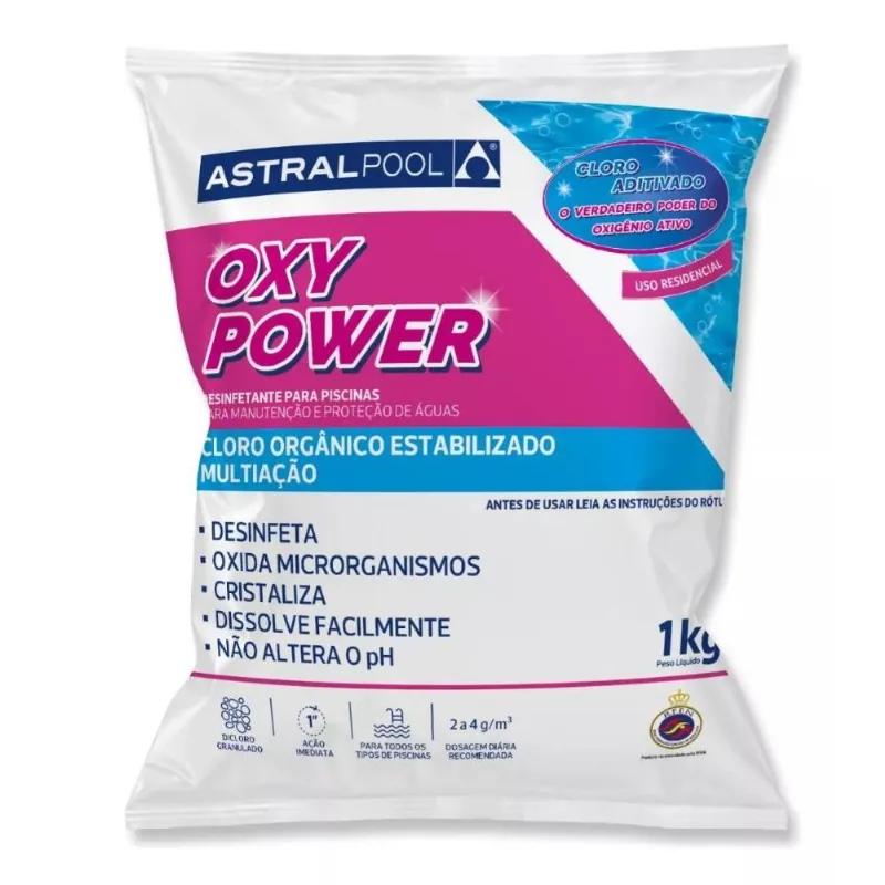CLORO PARA PISCINA OXYPOWER MULTIACAO 1KG ASTRALPOOL