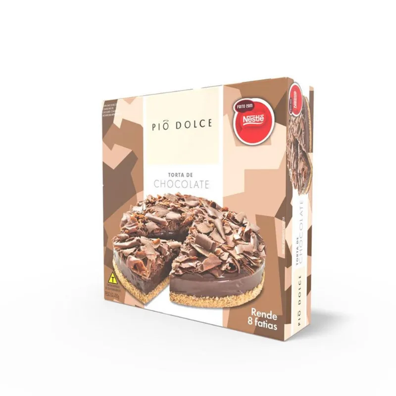 Torta de Chocolate com Chocolate ao Leite Clássico Nestlé Pio Dolce Caixa 450g