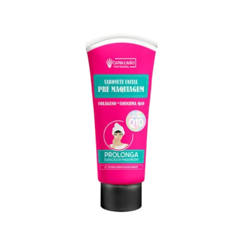 Sabonete Facial Pré Maquiagem Capim Limão Colágeno Q10 100ml (MP)