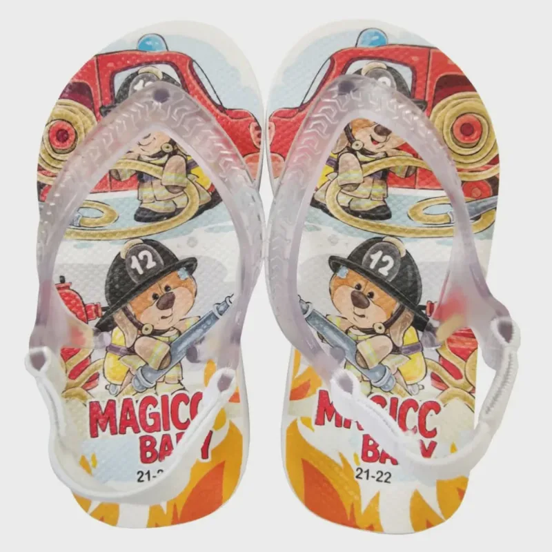 Chinelo Bebê Sandália Ursinho Bombeiro Magicc Baby