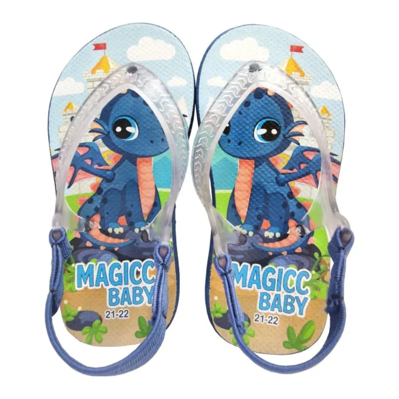 Chinelo Menino Bebê Sandália Dragão Azul Magicc Baby