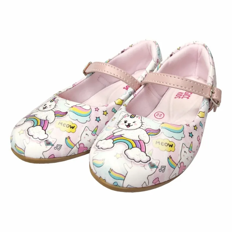 Sapatilha Infantil Feminina Gatinho Arco-Irís, Magicc Kids