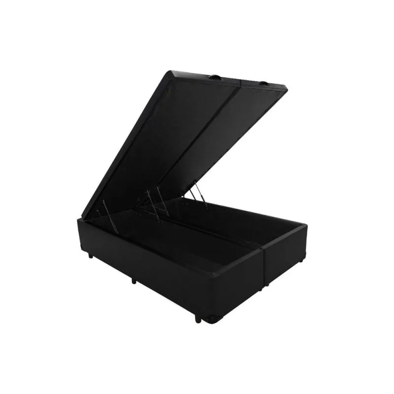 Cama Box Baú Queen Universal Courano Black (158x198x37) - Luckspuma - Não Disponível - Móveis