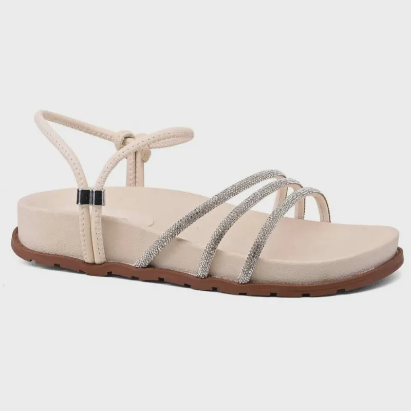 Sandália Papete Feminina Off White Akazzo 4034PB-01