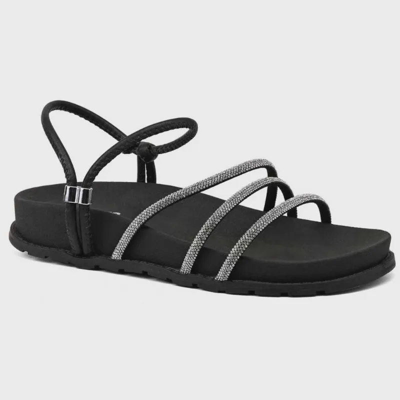 Sandália Papete Feminina Preto Akazzo 4034PB-08