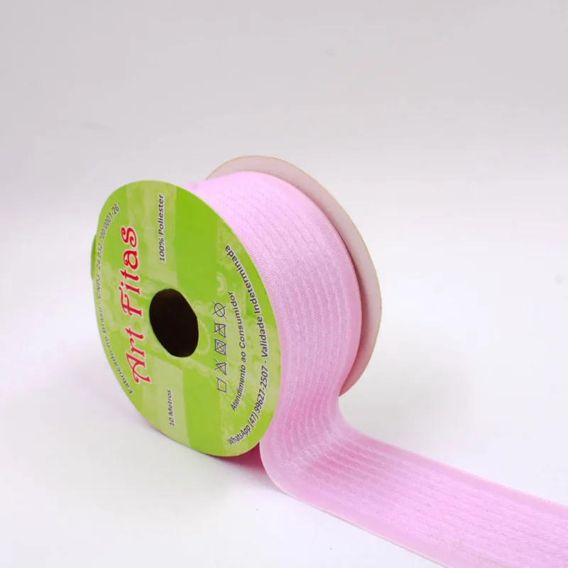 FITA GORGURÃO ART FITAS GP02 38MM EM POLIESTER COM 10 METROS 217 - Rosa Bebe