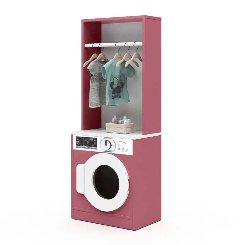 Lavanderia Infantil Diana Máquina Lavar e Cabideiro Branco/Rosa - ofertamo - Brinquedos