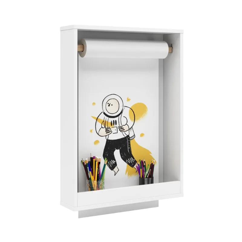 Lousa Painel de Criação Desenho com rolo de papel 42cm Branco Ofertamo - ofertamo