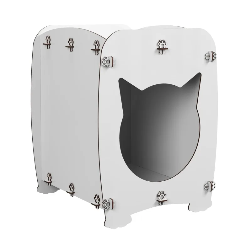 Mesa De Cabeceira Casinha Pet Gato Cat Branco - ofertamo - Pet Shop