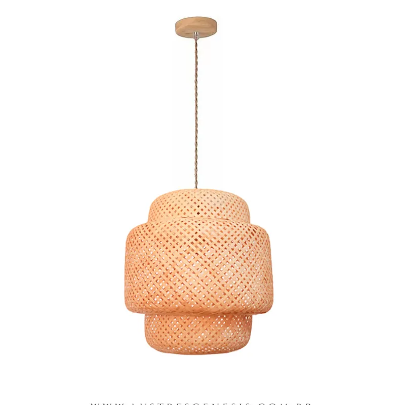 Pendente Bambu 40CM Bege Bali Bivolt - Gmh - GMH