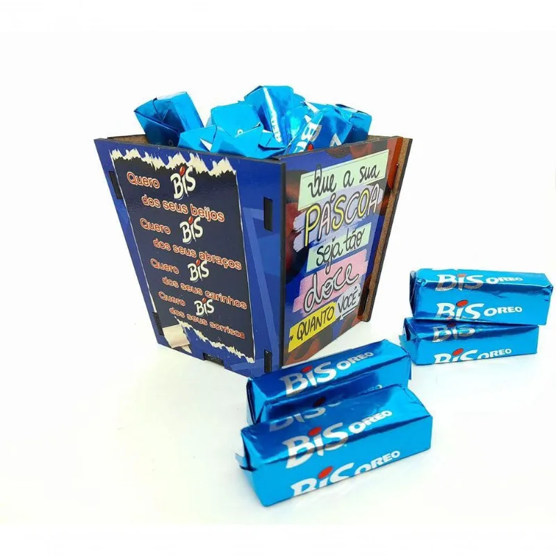 Presente Cachepot Quero Bis Com Você + Chocolate Bis