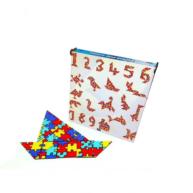 Tangram Jogo Colorido Cognitivo Para Autistas Coleção Tea E Amor