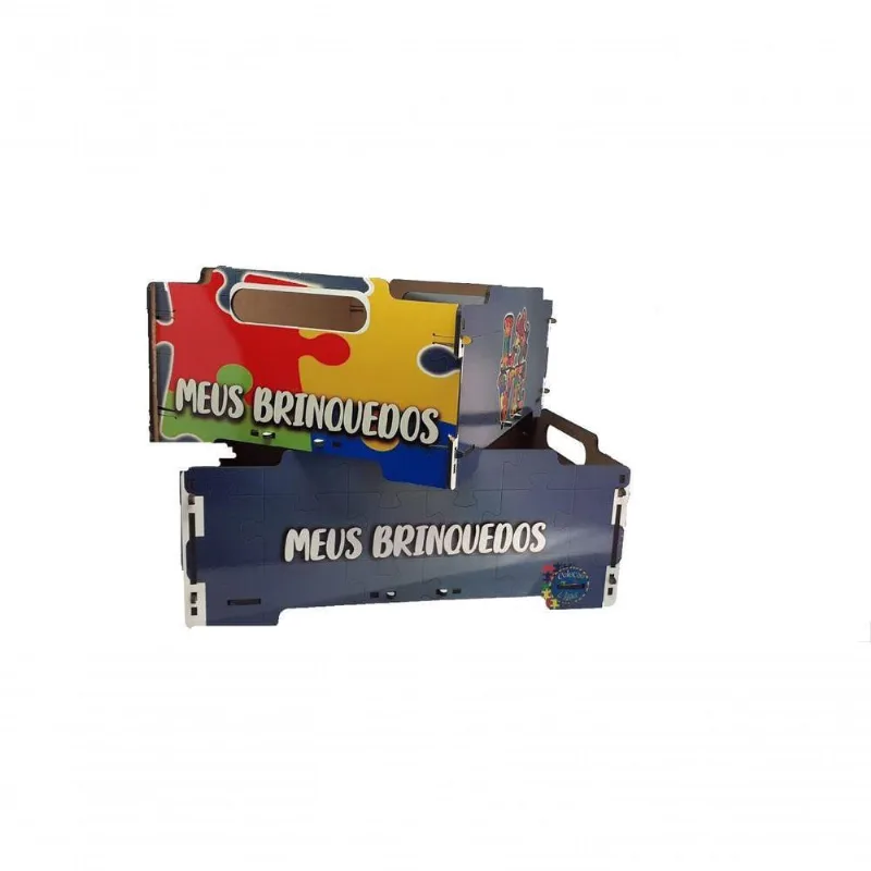 2 Caixas Empilhaveis Decorativas A3 De Brinquedos Para Autistas