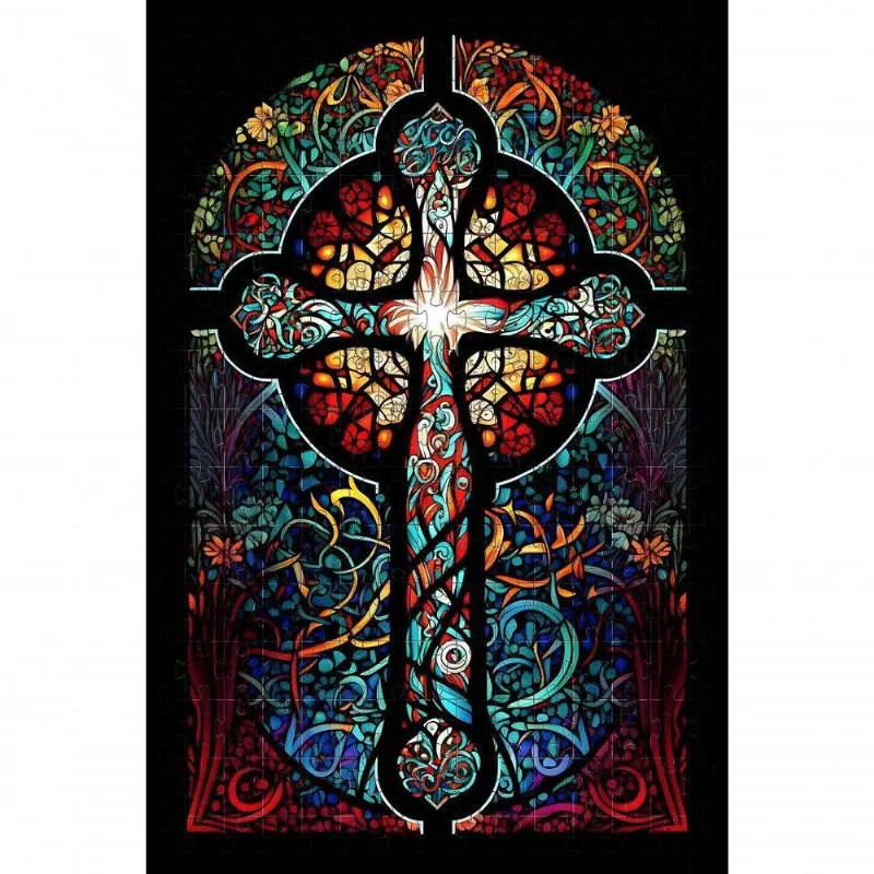 Quebra-cabeça Religioso Vitral Arte Sacra 300 Peças Mdf