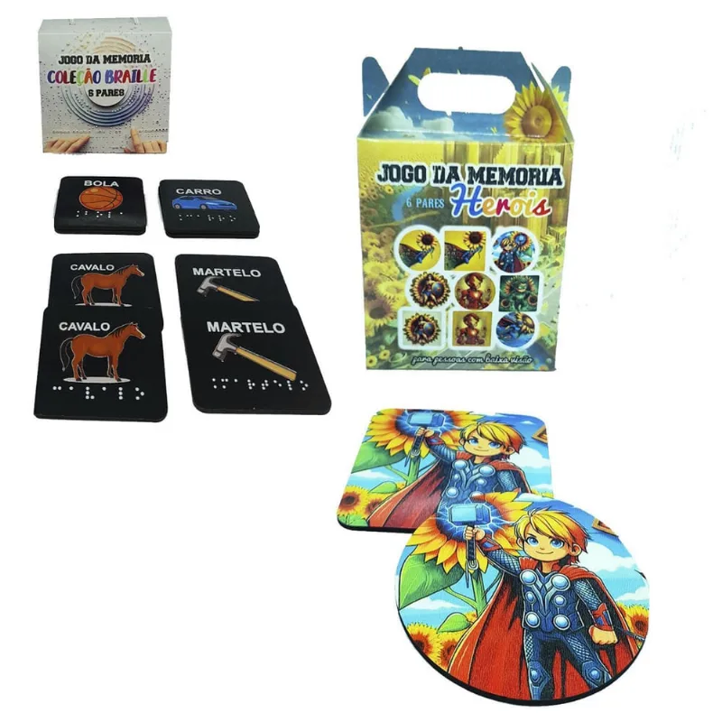Jogo Das Sombras Baixa Visão + Jogo Da Memória Braile 10