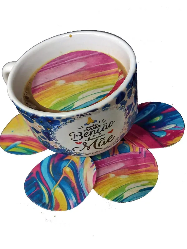 Kit Comestível Papel Arroz Cafeterias E Cafés Arco Iris 1 - Não Informado