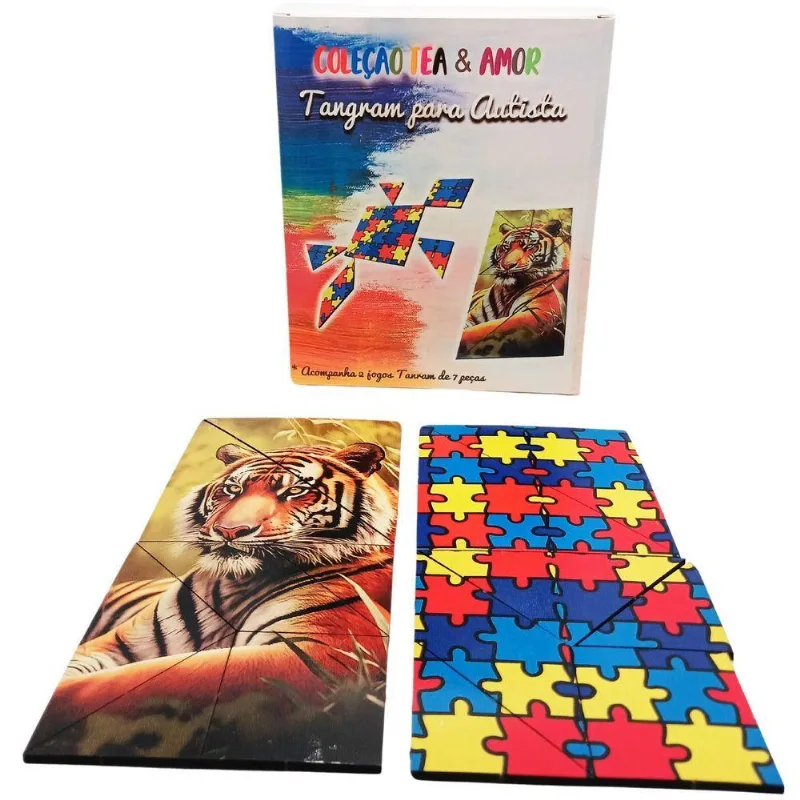 Jogo Educativo Tangram Divertido Para Autistas Em Mdf