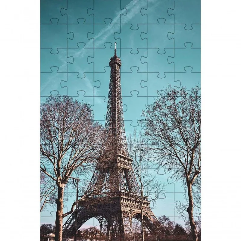 Quebra-cabeça Kit 2 Inclusivos Torre Eiffel 60 Peças Estimula Memória para Idosos Coleção Tea e Amor - OUTRAS