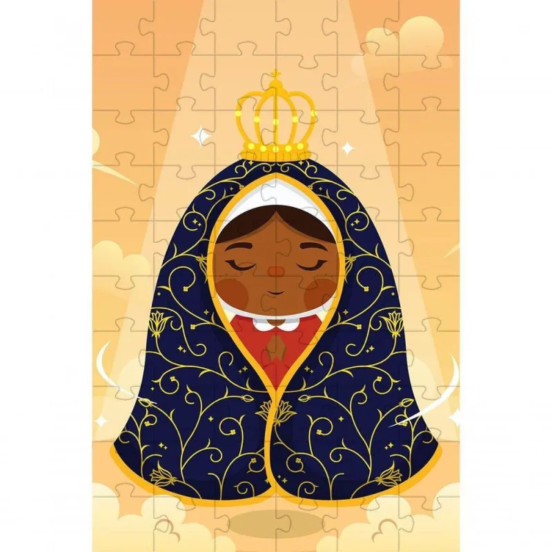 Quebra-cabeças Infantil Nossa Rainha Senhora Aparecida de 60 Peças Que Estimula Memória - OUTRAS