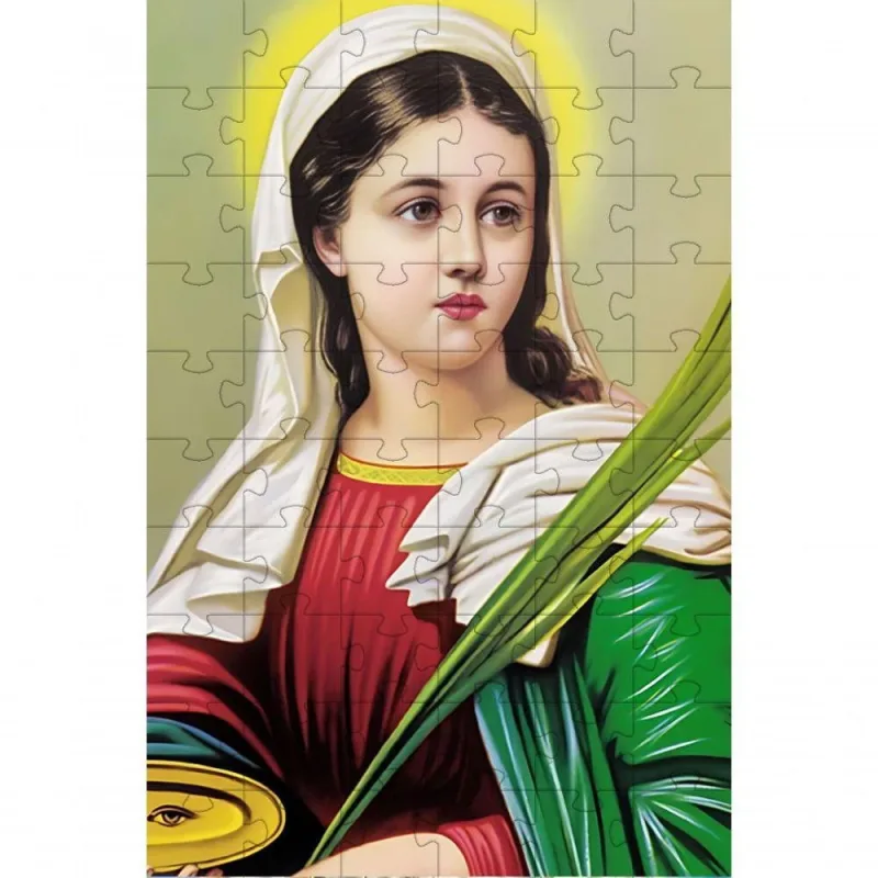 Quebra-cabeça Religiosos Olhos e Visão Santa Luzia em 60 Peças Atividade Relaxante para Idosos - OUTRAS