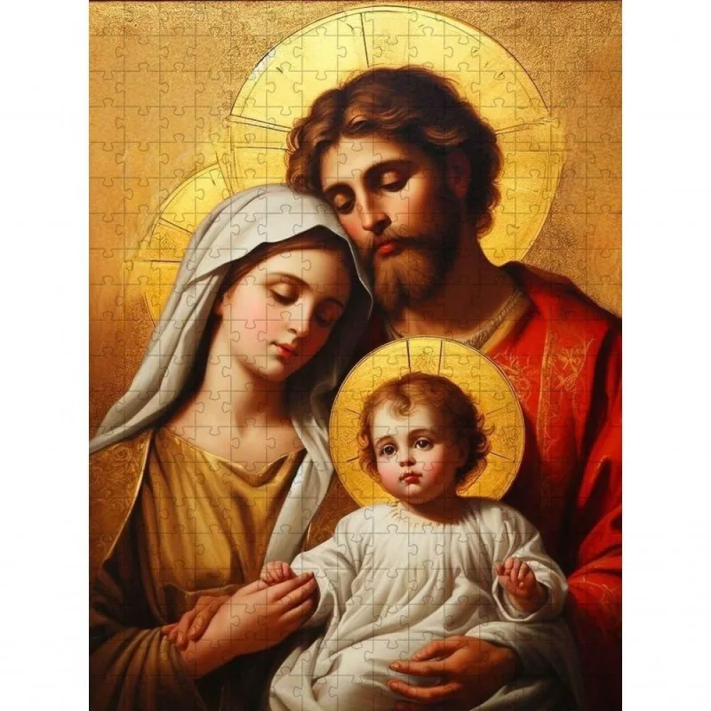 Quebra-cabeça Santa Sagrada Familia Inspiradora 300 Peças em MDF para Idosos Coleção Tea e Amor - OUTRAS