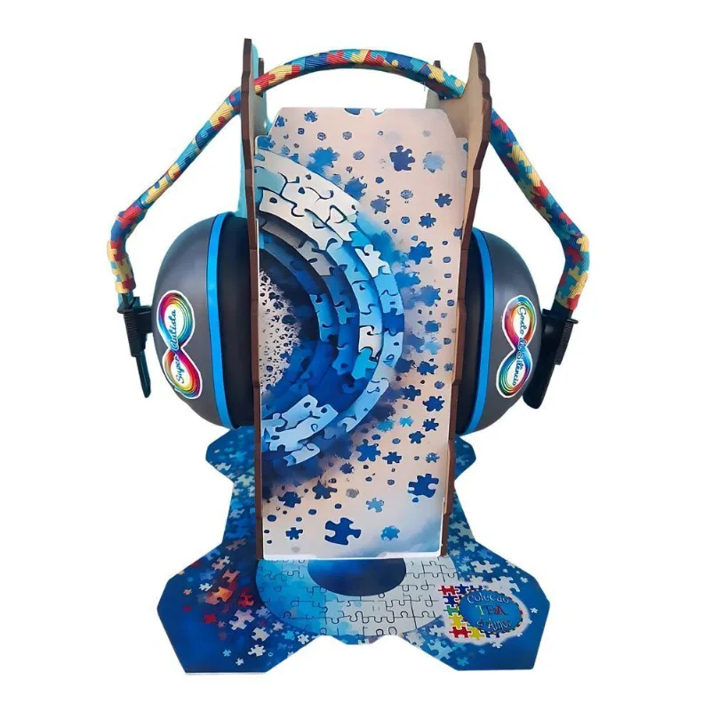 Suporte E Abafador De Ruido Para Autista Infinity Blue 18 Db