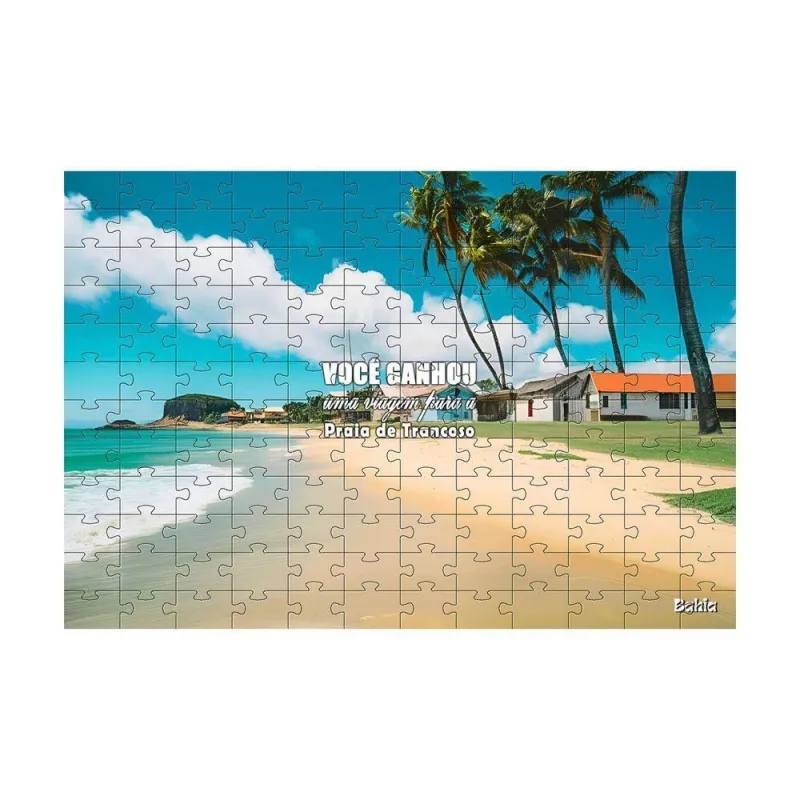 Quebra-cabeça Viagem Surpresa Litoral da Bahia 150 Peças MDF com Design Exclusivo Coleção Tea e Amor - OUTRAS