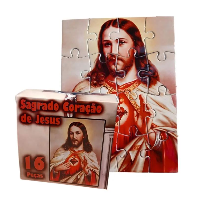 Quebra-cabeça Sagrado Coração de Jesus 16 peças grandes
