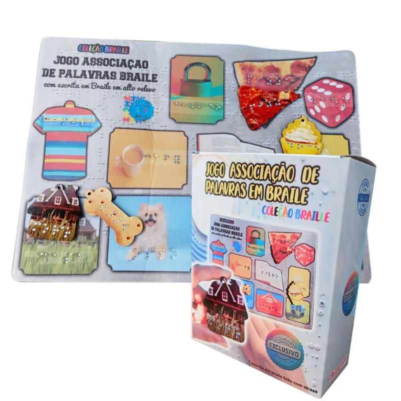 Jogo de Associação em Braile com Tabuleiro Tátil Educativo
