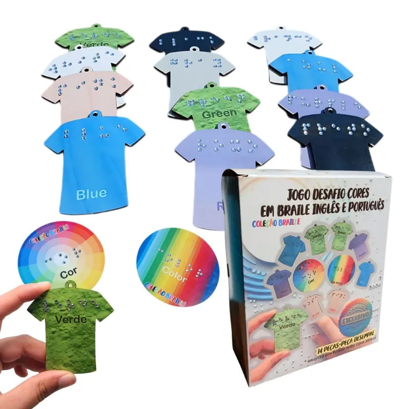 Jogo Inclusivo Cores Aprenda Ingles Braille Educativo