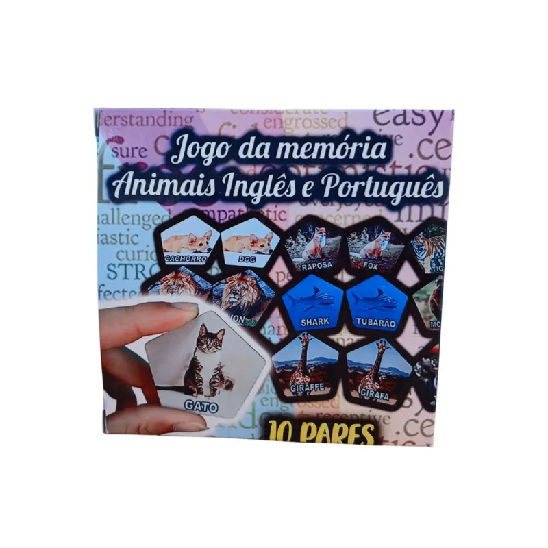 Jogo Associando os Animais em Português e Inglês 10 Pares