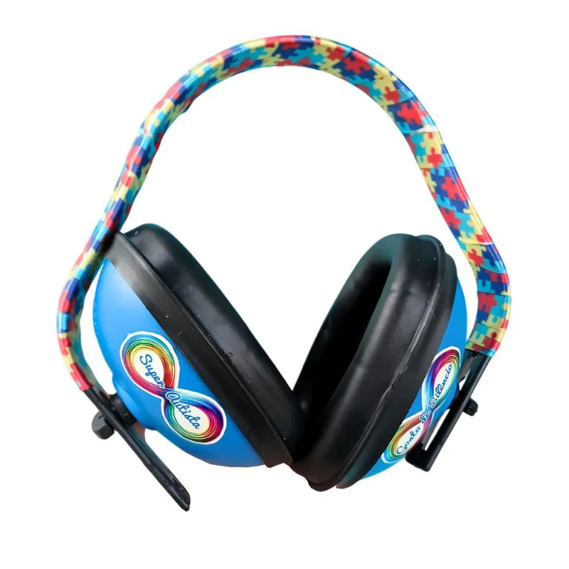 Abafador De Ruido Autista Azul 11db Colorido + Cubo Mágico