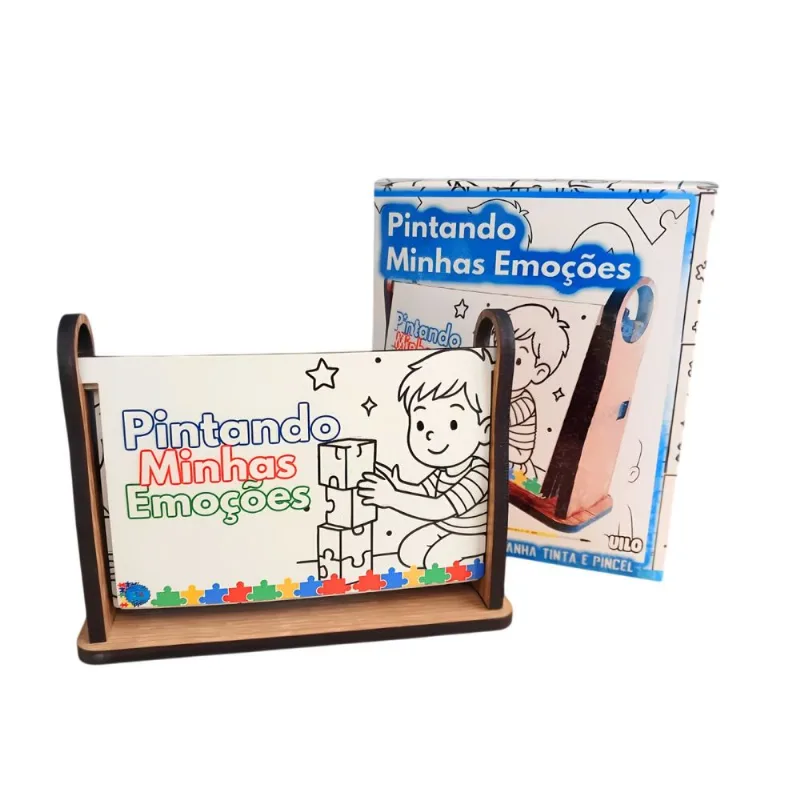 Álbum Infantil de Pintura para Autistas em MDF Minhas Emoções