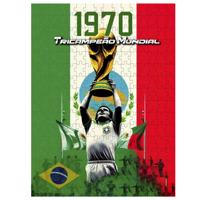 Quebra-cabeça Coleção Copa México 1970 - Brasil Tricampeão 300 peças