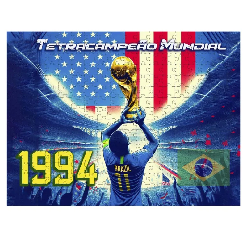 Quebra-cabeça Copa Mundial 1994 Brasil Tetracampeão - 300 peças madeira