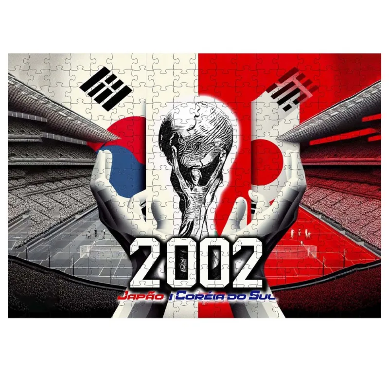Quebra-cabeça Futebol Brasil PentaCampeão Mundial japão e Coréia 2002 de 60 peças