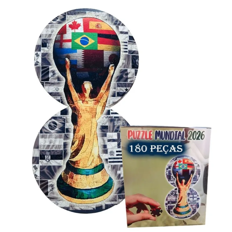 Quebra-cabeça forma infinito Taça Copa Mundial mdf 180 peças