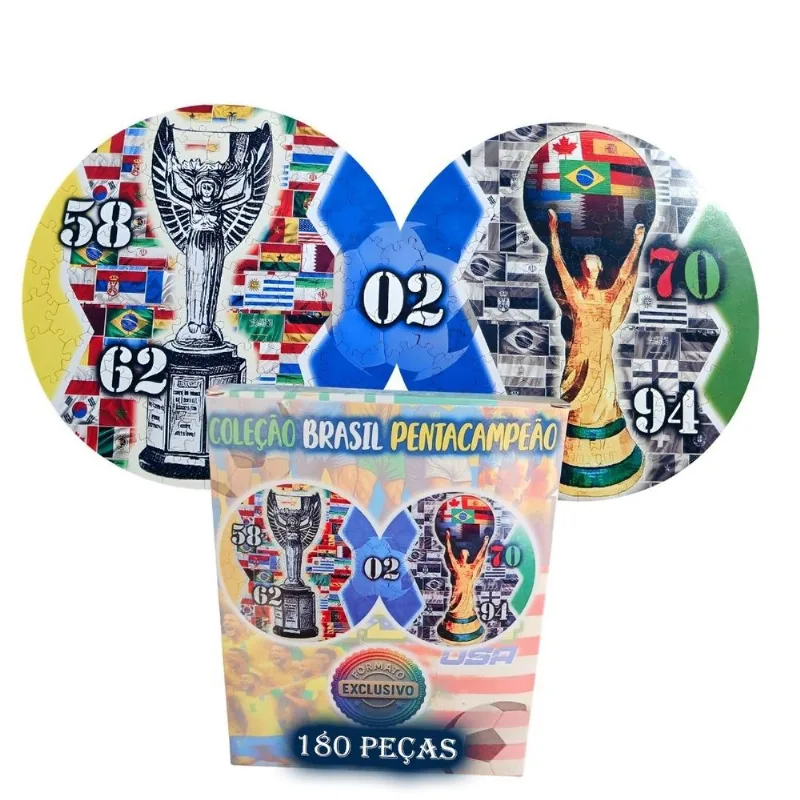 Quebra-cabeça Brasil Pentacampeão Mundial Infinity 180 peças