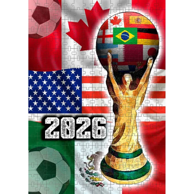 Quebra-cabeça Futebol Brasil Copas das Américas 2026 de 35 peças mdf