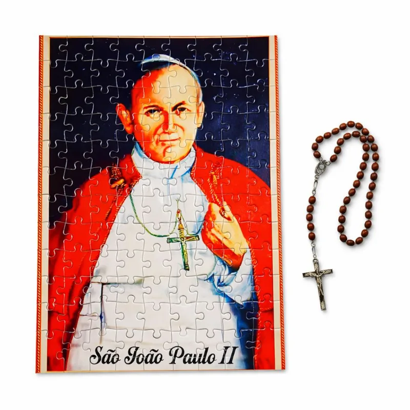 Quebra-cabeça Especal São João Paulo II 300 peças + Terço
