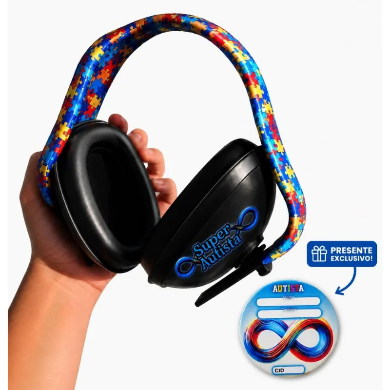 Abafador Sensorial 14DB para Infantil com Botton Presente Exclusivo